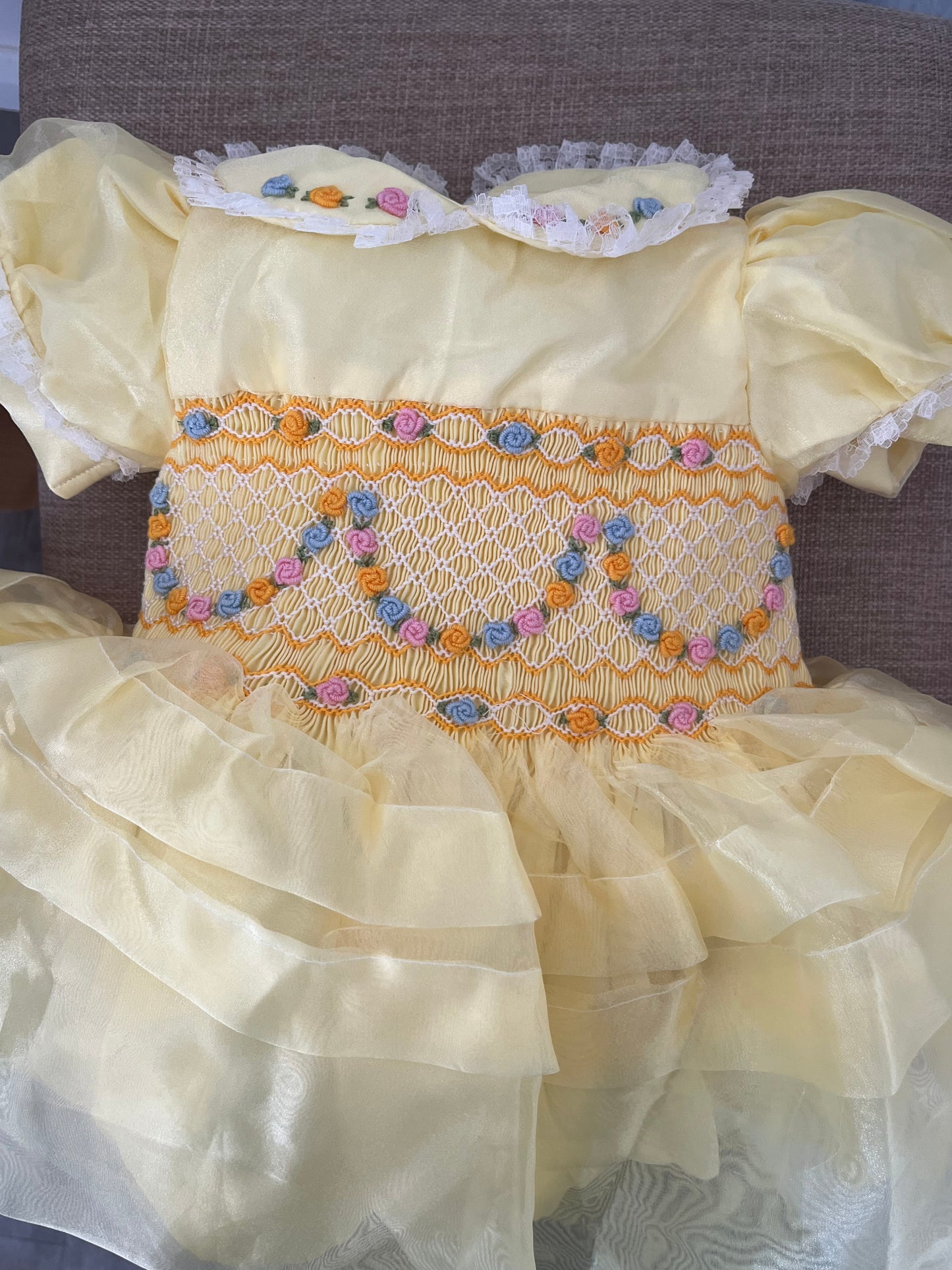 Yellow organza garland dress