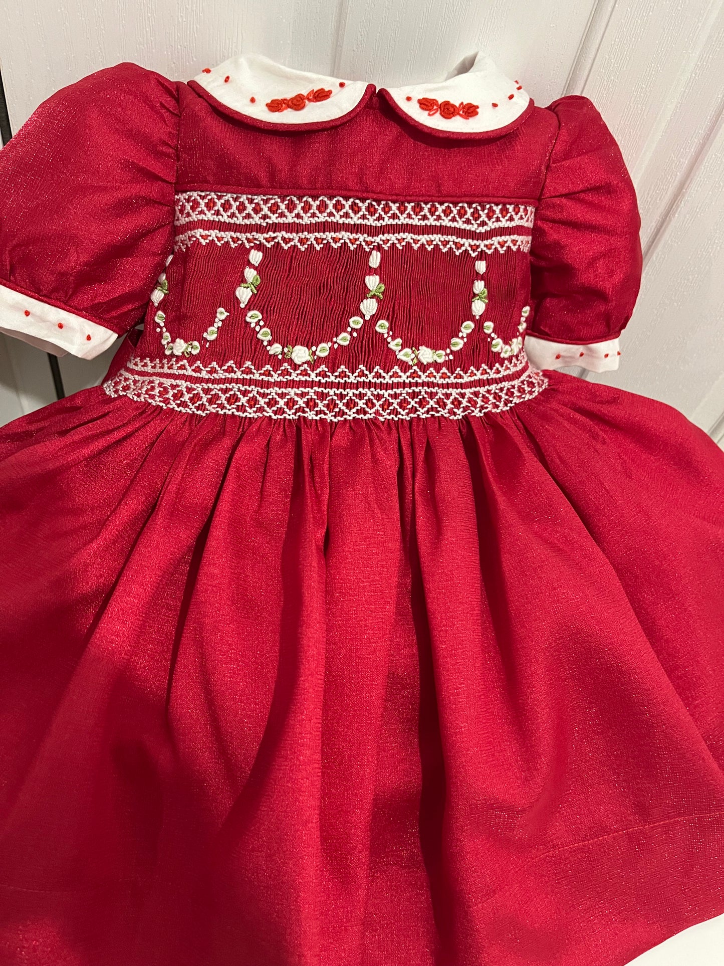 Red Christmas taffeta dress