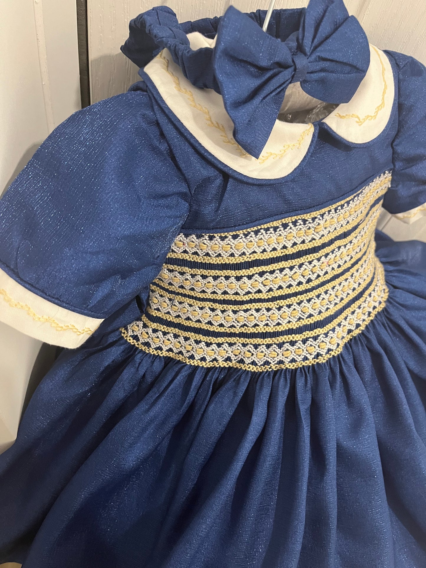 Navy blue ice taffeta dress