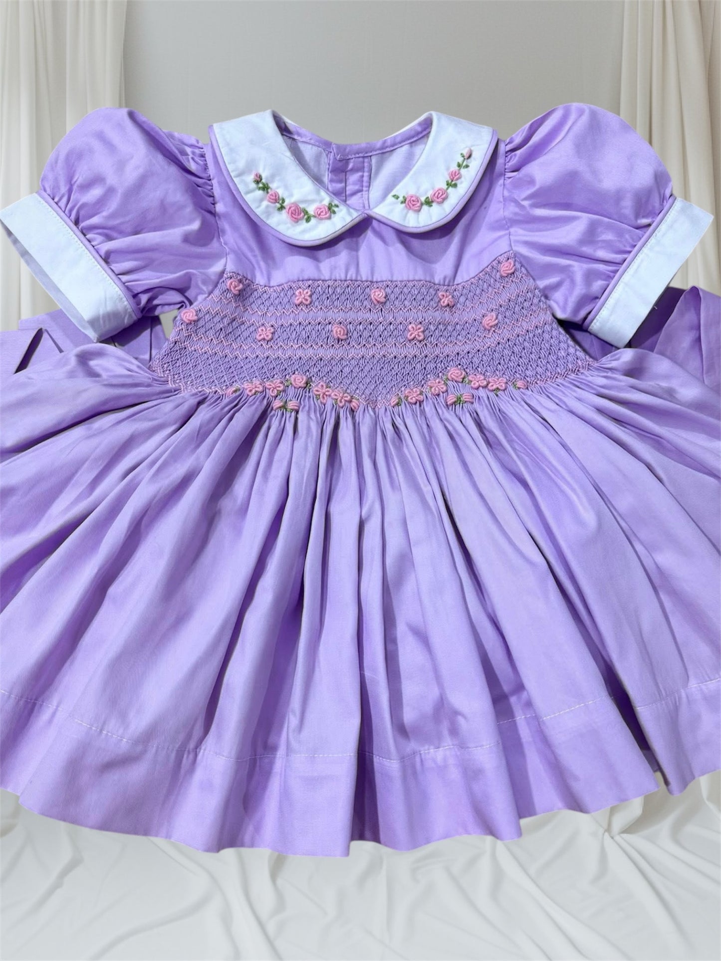Lilac and pink rose bud dress