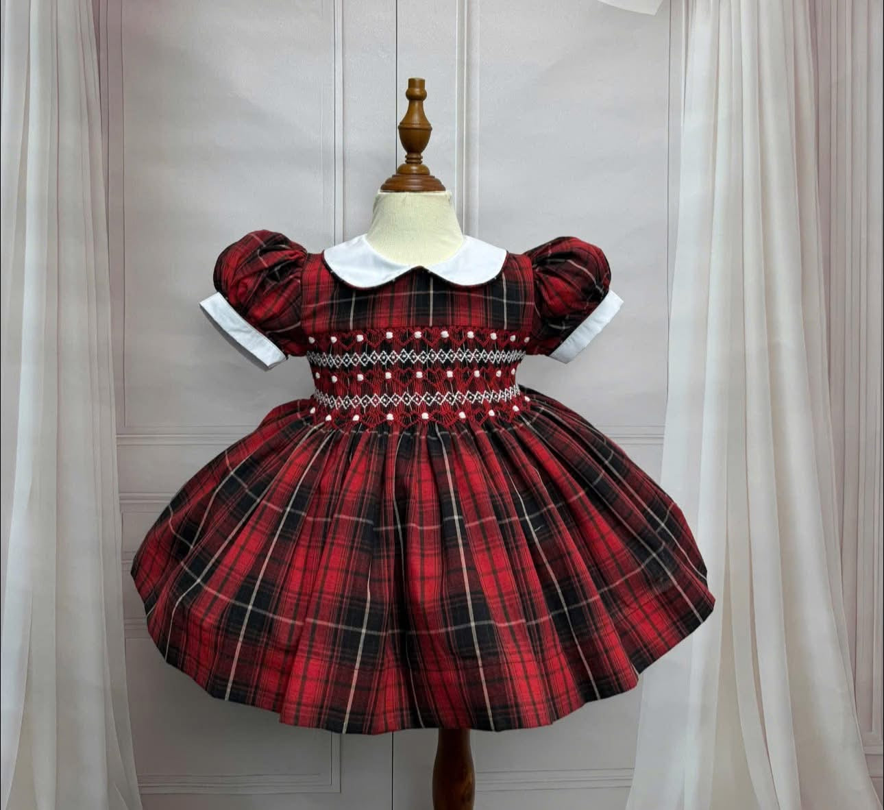 Red tartan dress