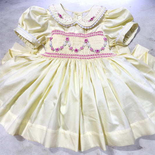 Lemon and pink garland dress