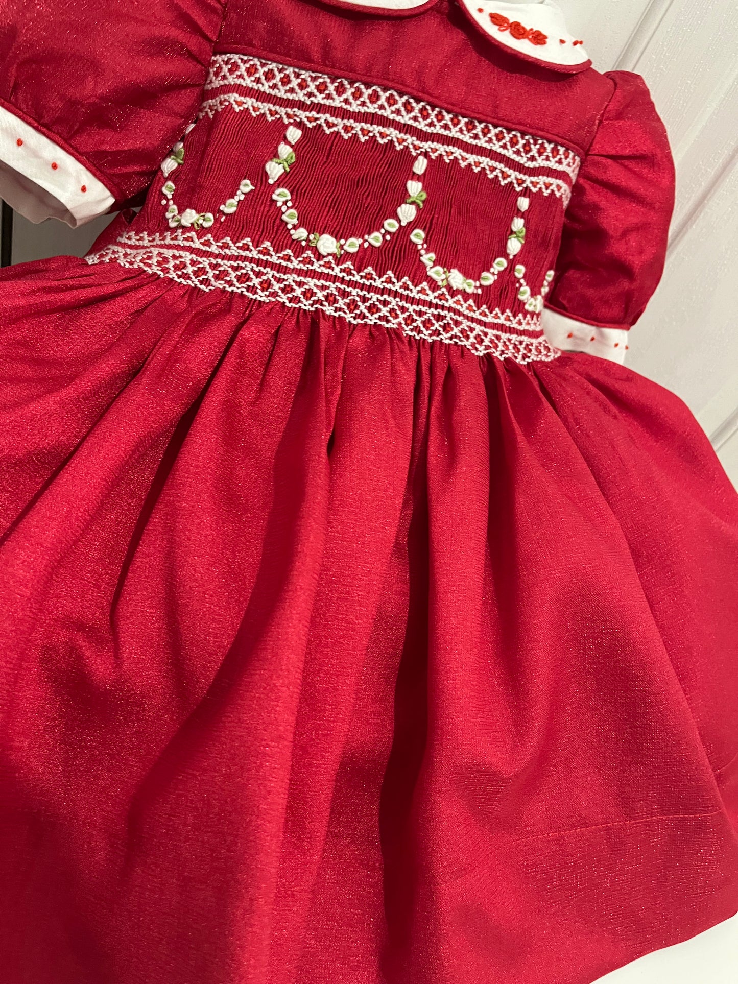 Red Christmas taffeta dress