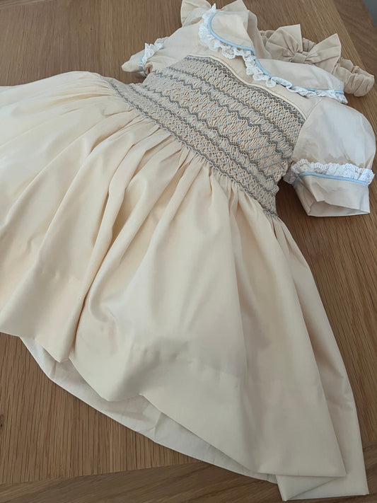 Ivory baby blue dress
