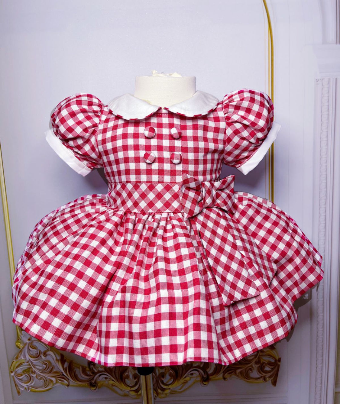 Red plaid classic dress