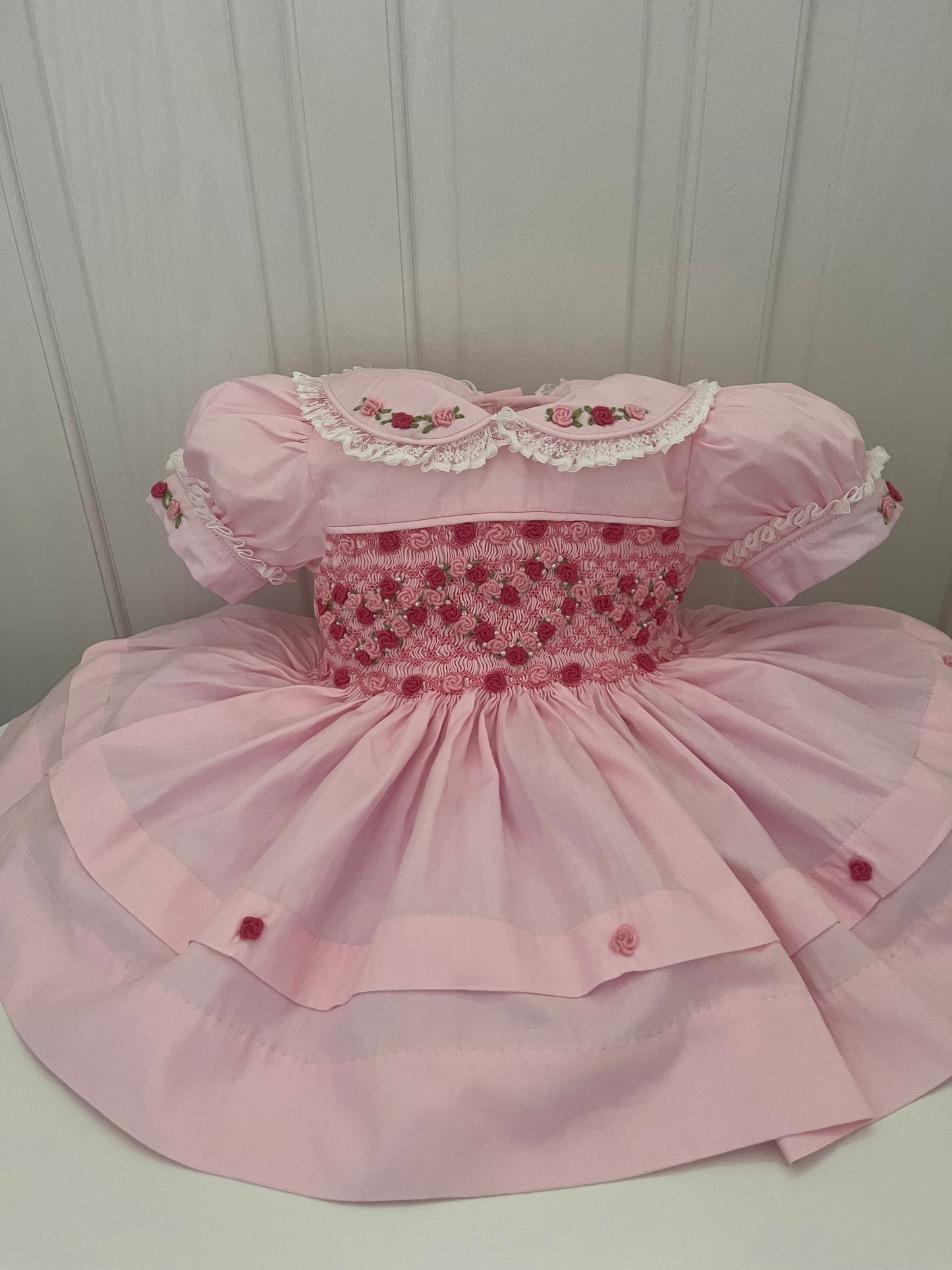 Pink two tone pearl heart dress