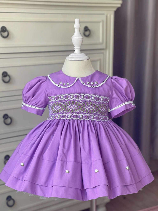 Lilac dress smocked back & front