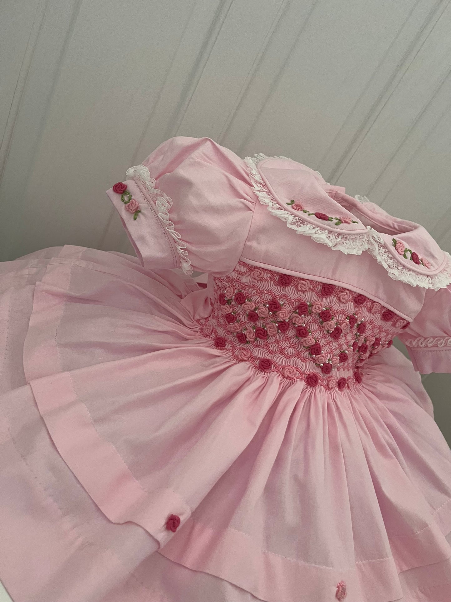 Pink two tone pearl heart dress