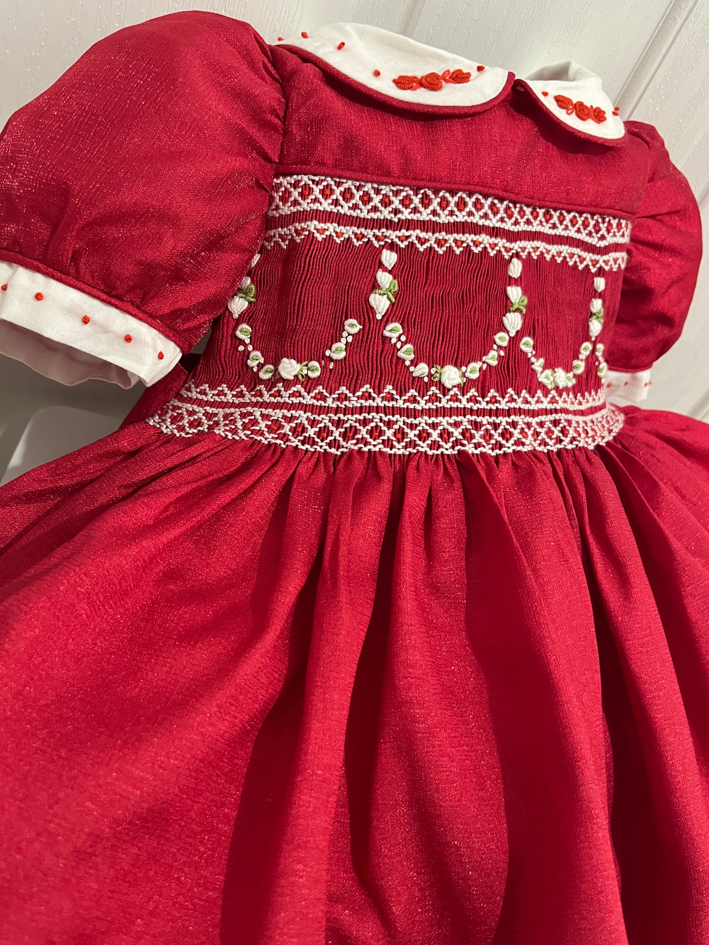 Red Christmas taffeta dress