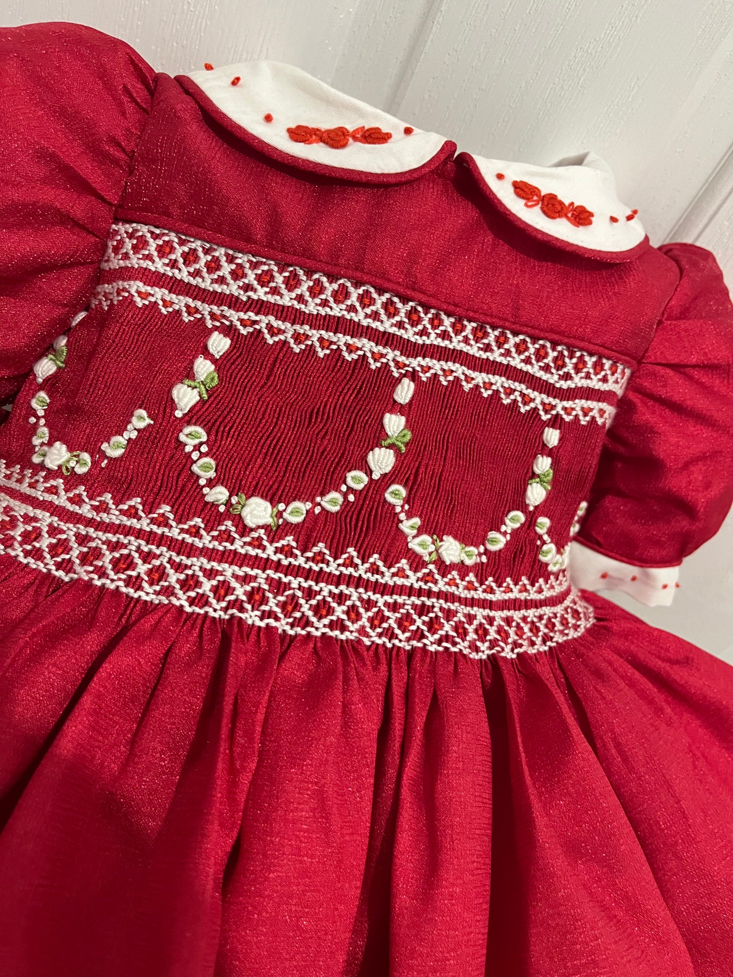 Red Christmas taffeta dress