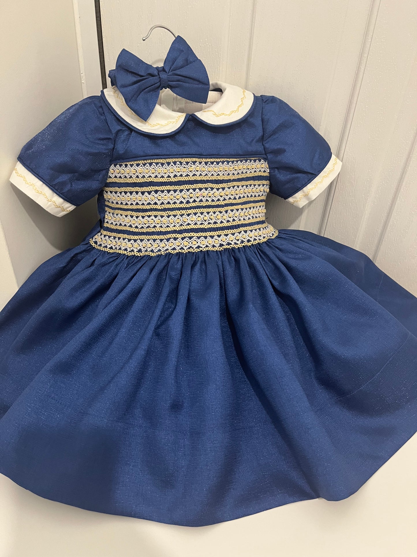 Navy blue ice taffeta dress