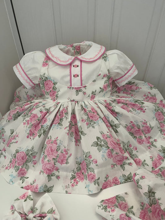 Pink floral classic dress