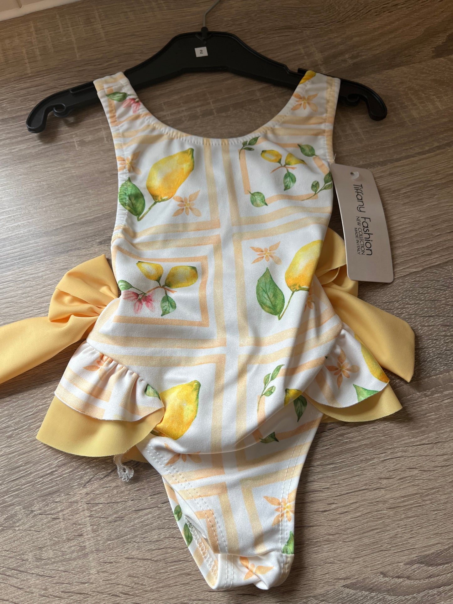 Girls lemon print swimsuit