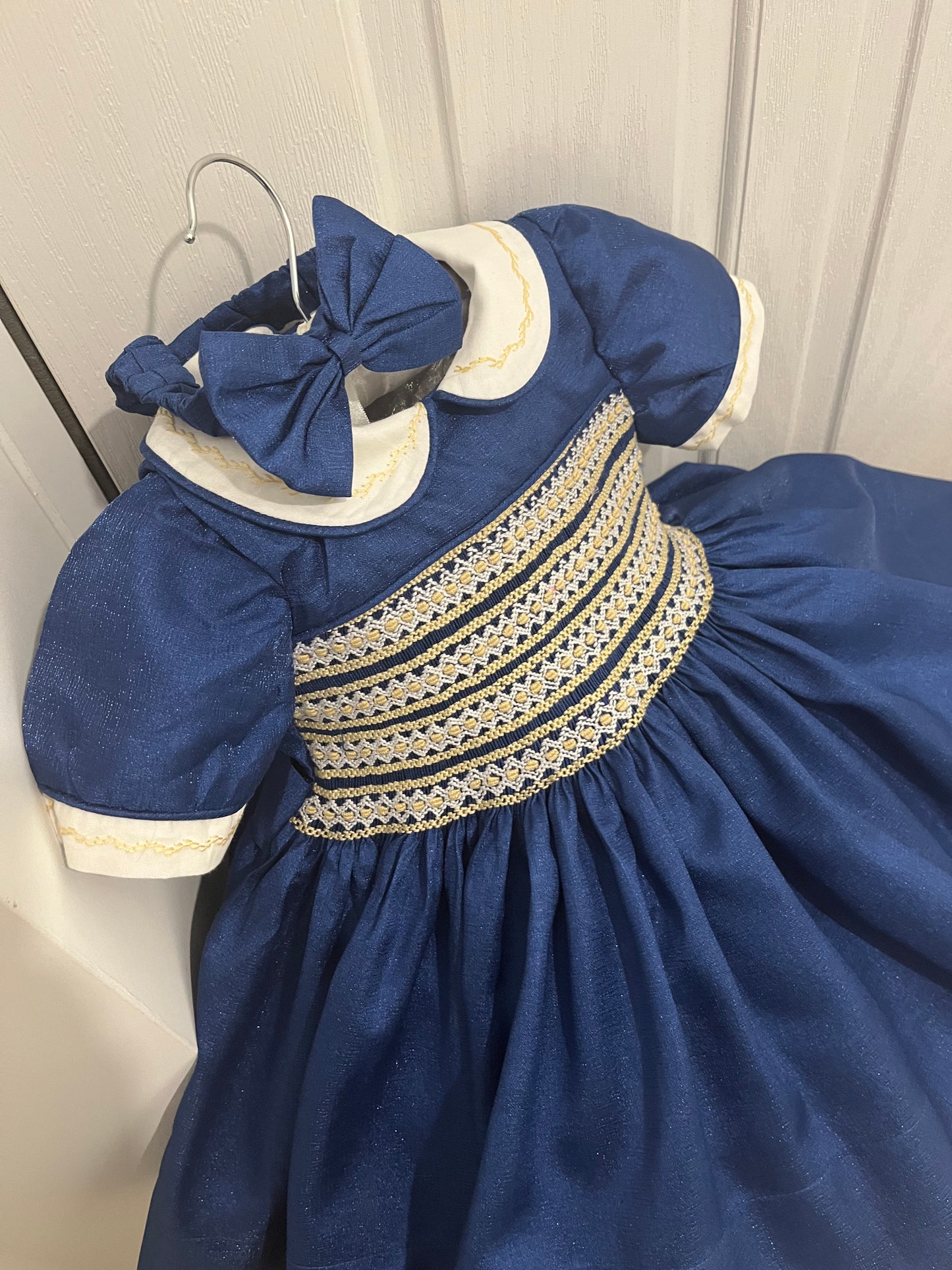 Navy blue ice taffeta dress