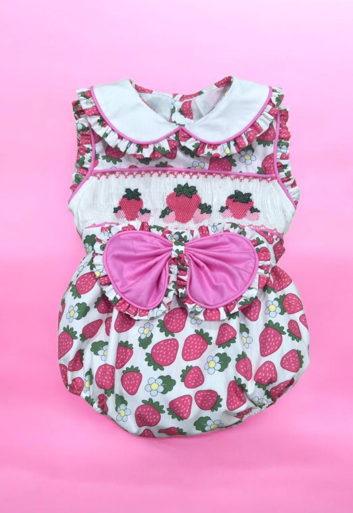 Pink strawberry romper