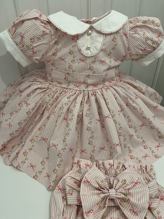 Classic pink bow print dress