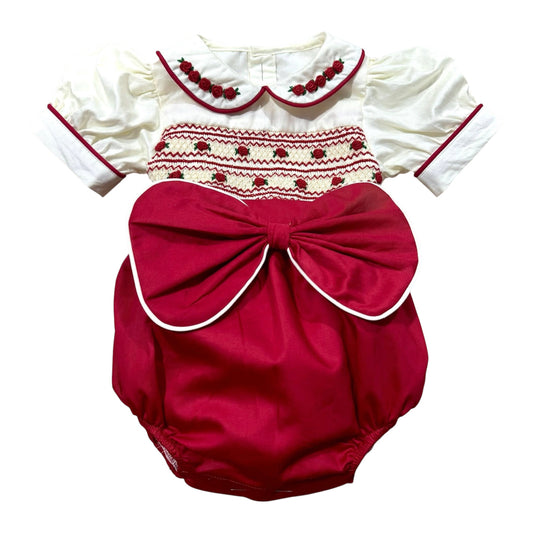 Girls red romper set