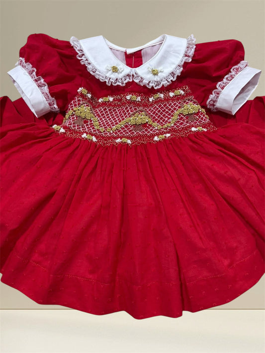 Red and gold dress